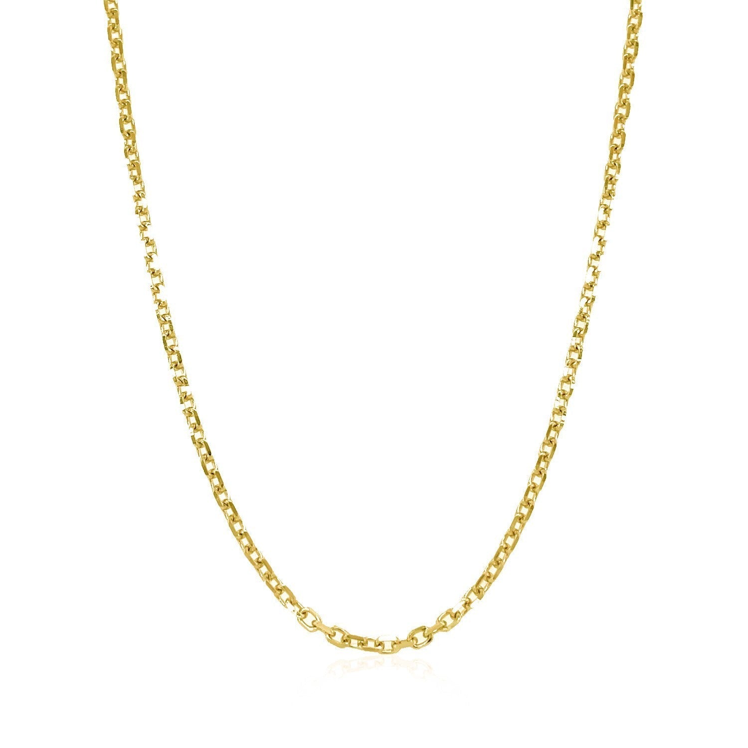 14k Yellow Gold Diamond Cut Cable Link Chain 1.8mm Bids.com