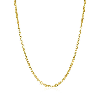 14k Yellow Gold Diamond Cut Cable Link Chain 1.8mm Bids.com
