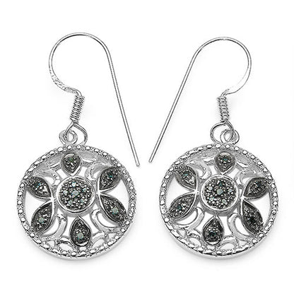 0.18 Carat Genuine Blue Diamond .925 Sterling Silver Earrings Bids.com