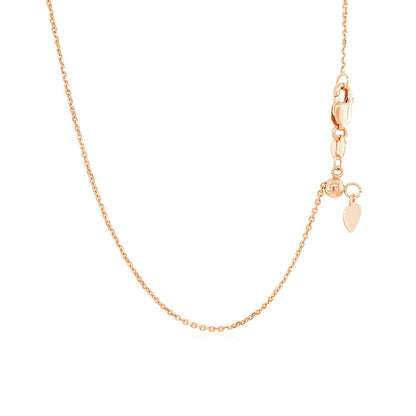 14k Rose Gold Adjustable Cable Chain 0.9mm Bids.com