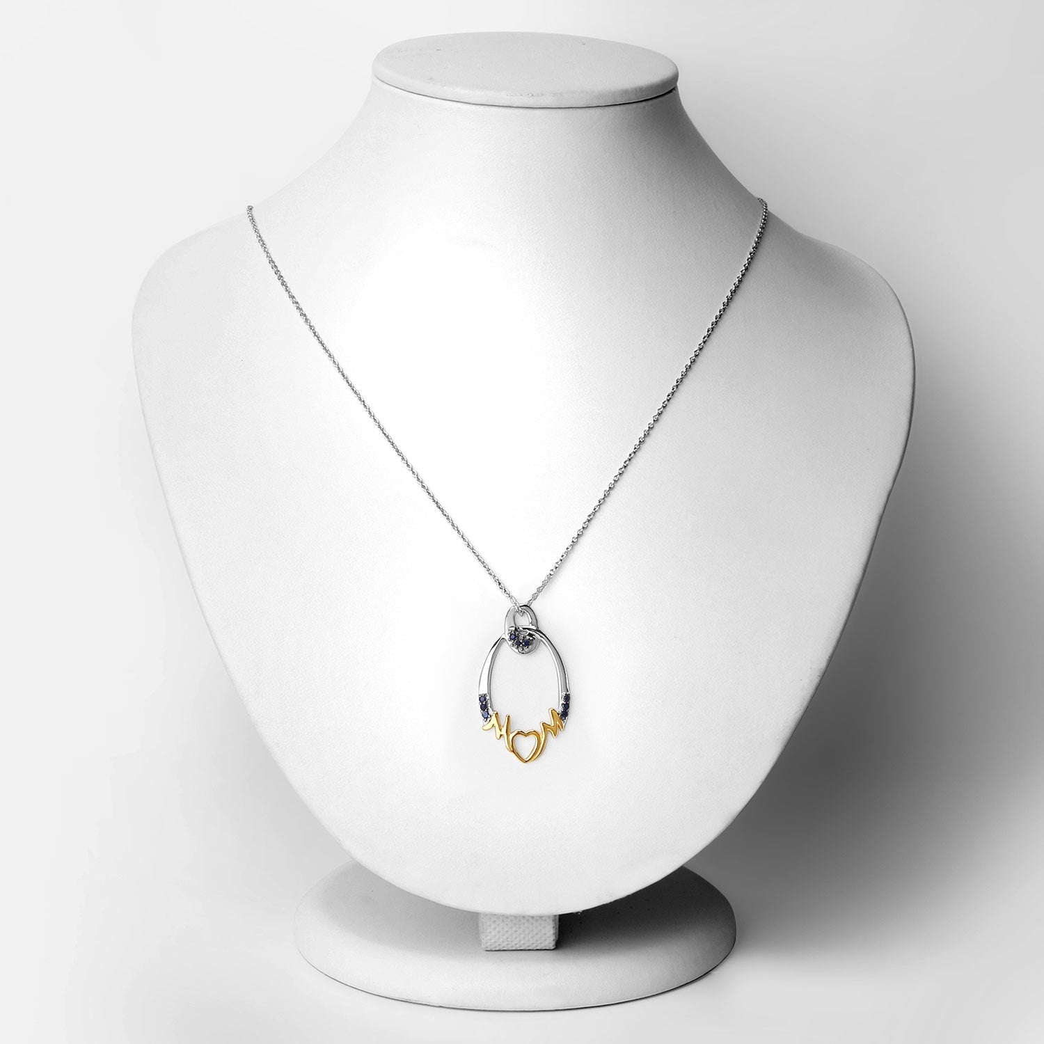 0.18 Carat Genuine Blue Sapphire .925 Sterling Silver Pendant Bids.com