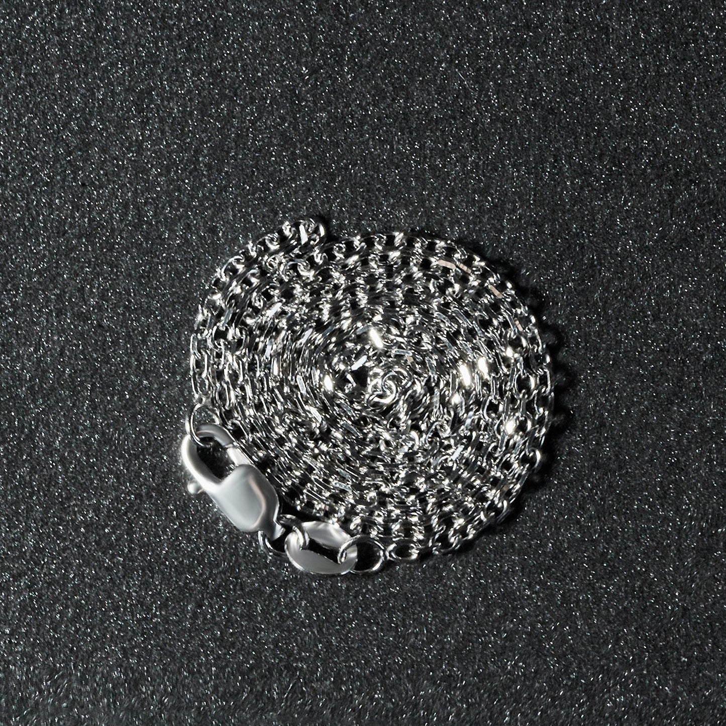 14k White Gold Diamond Cut Cable Link Chain 1.5mm Bids.com