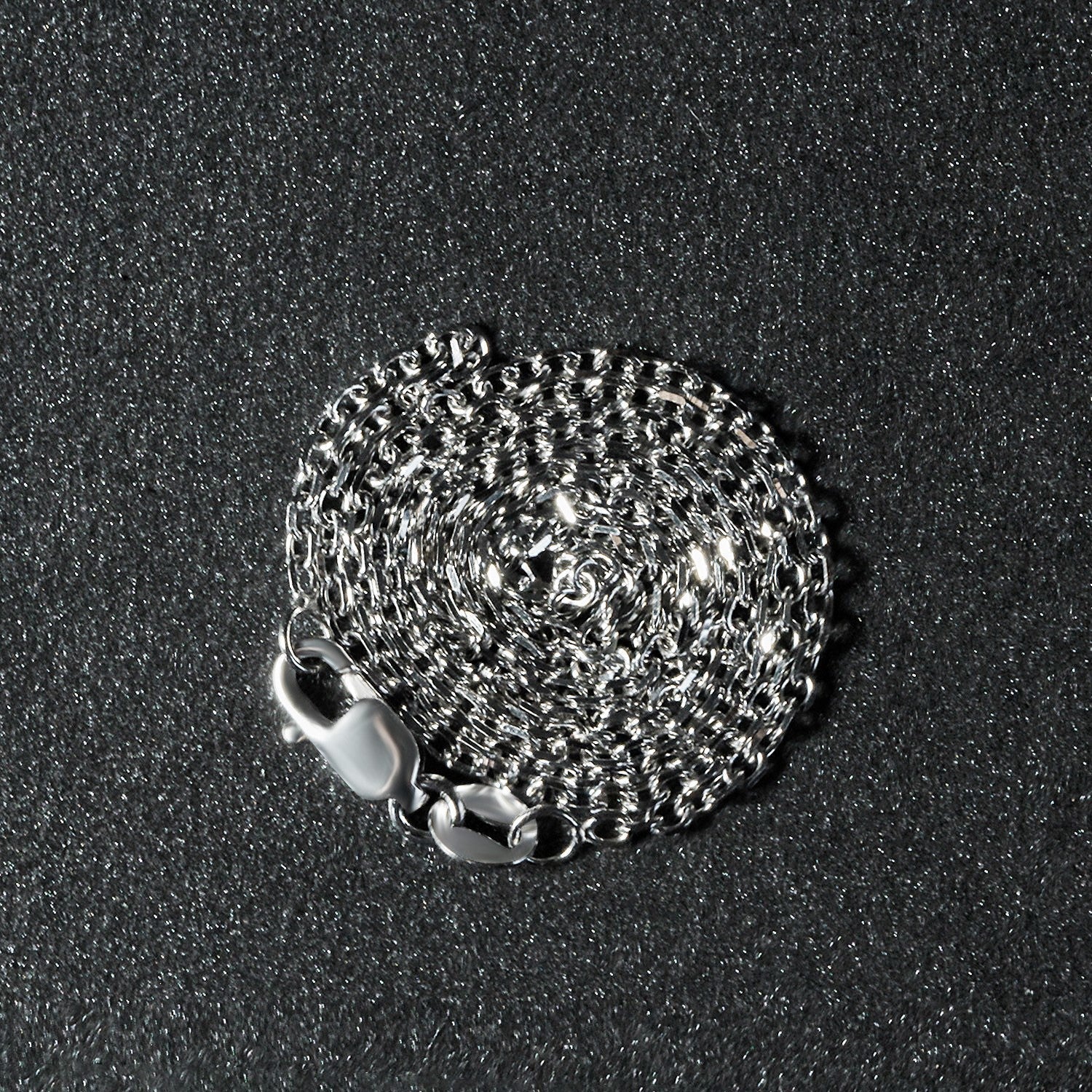 14k White Gold Diamond Cut Cable Link Chain 1.5mm Bids.com
