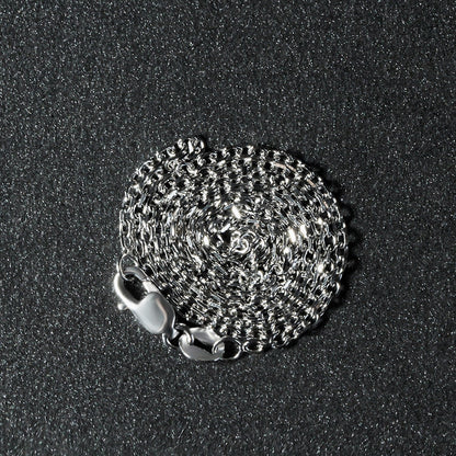 14k White Gold Diamond Cut Cable Link Chain 1.5mm Bids.com