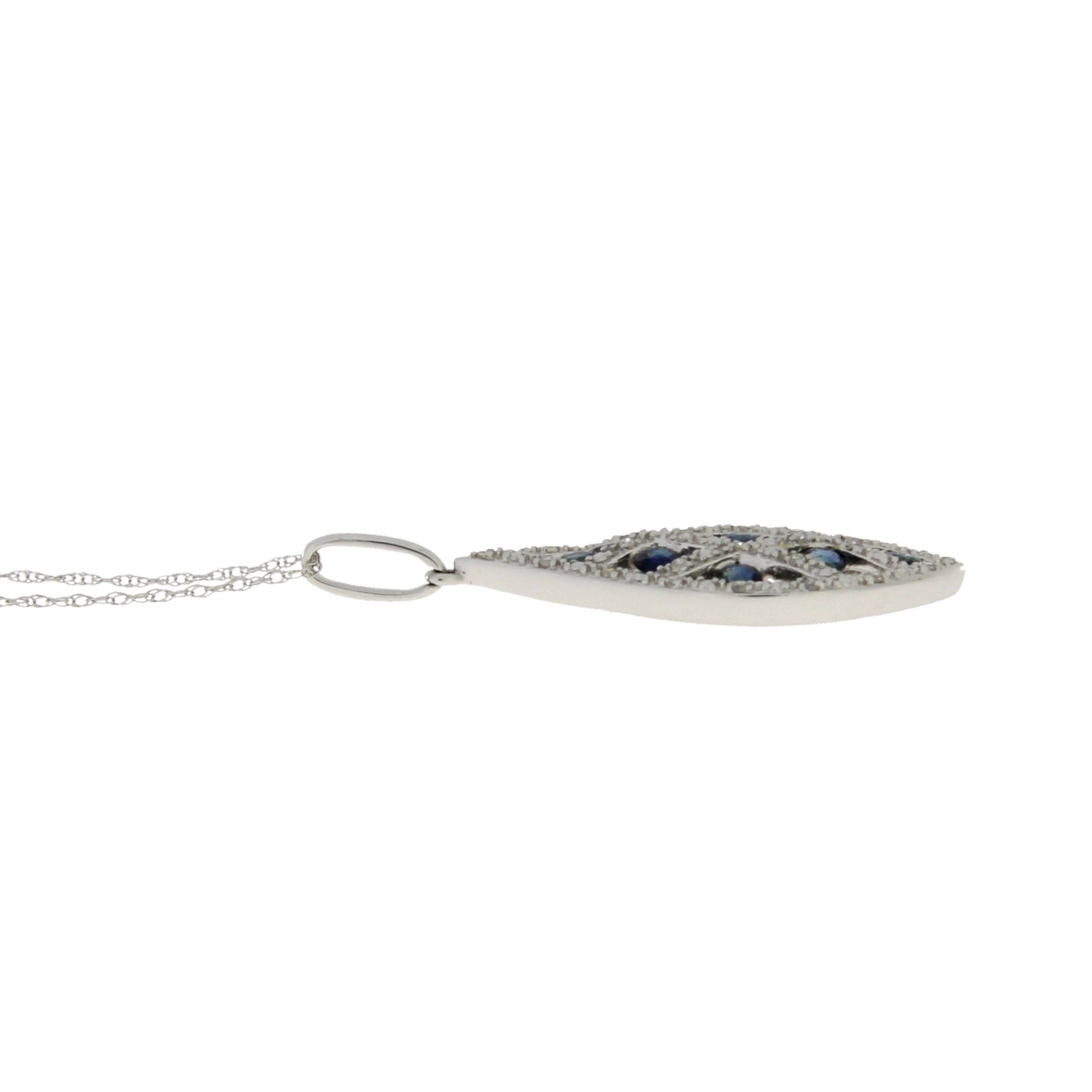.58ct Sapphire Diamond Fashion Pendants 14KT White Gold Bids.com