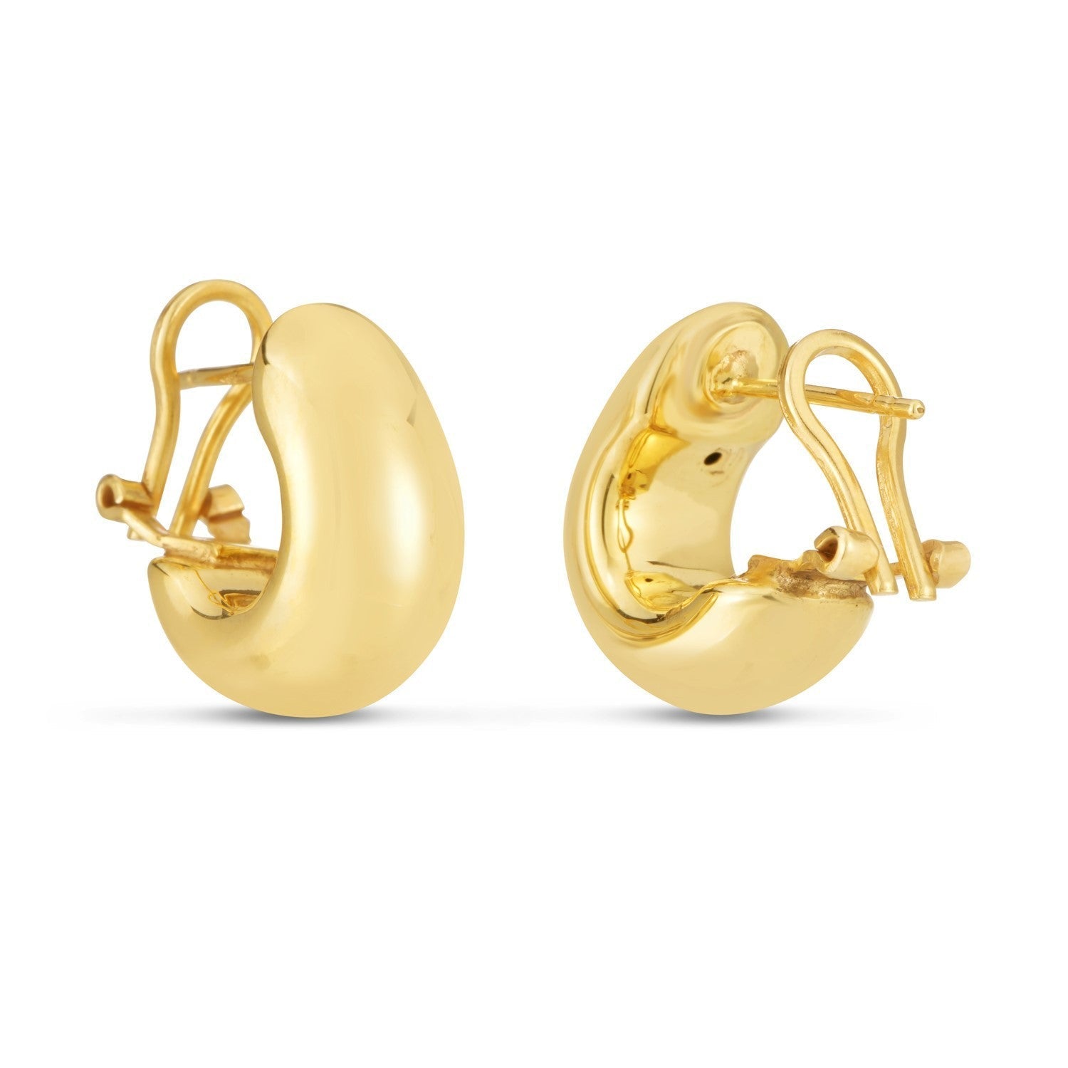 14k Yellow Gold Small Omega C Hoops Bids.com