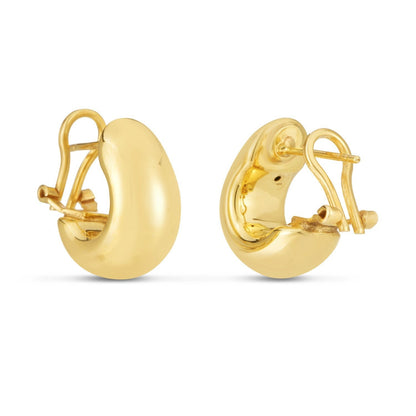 14k Yellow Gold Small Omega C Hoops Bids.com