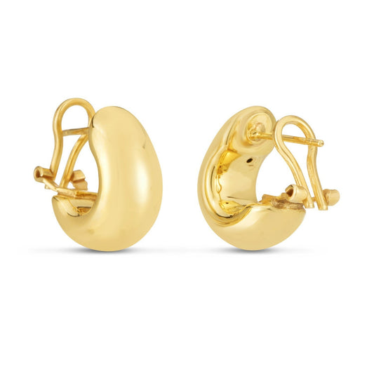 14k Yellow Gold Small Omega C Hoops Bids.com