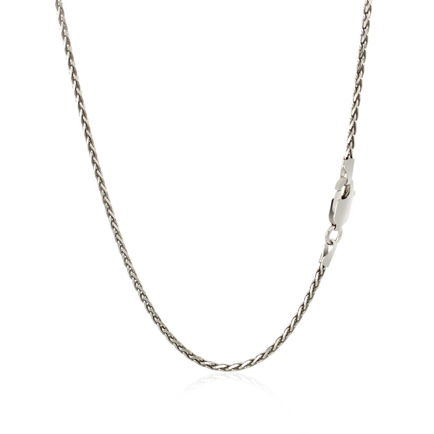 Sterling Silver Rhodium Plated Wheat Chain 1.5mm Bids.com