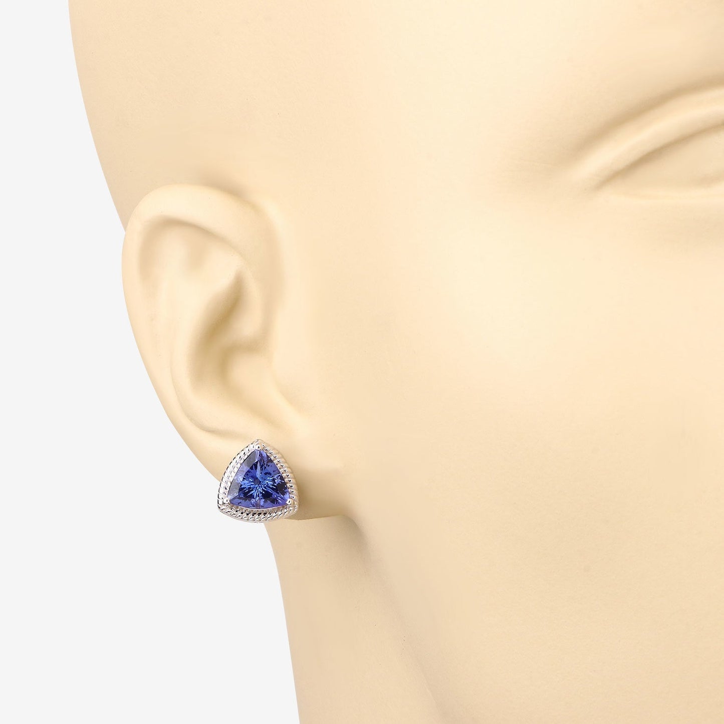 4.24 Carat Genuine Tanzanite 14K White Gold Earrings Bids.com