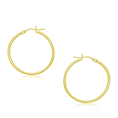 10k Yellow Gold Polished Hoop Earrings (30 mm) Bids.com