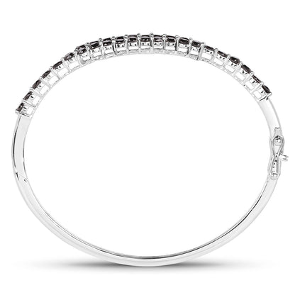 4.00 Carat Genuine Black Diamond .925 Sterling Silver Bangle Bids.com
