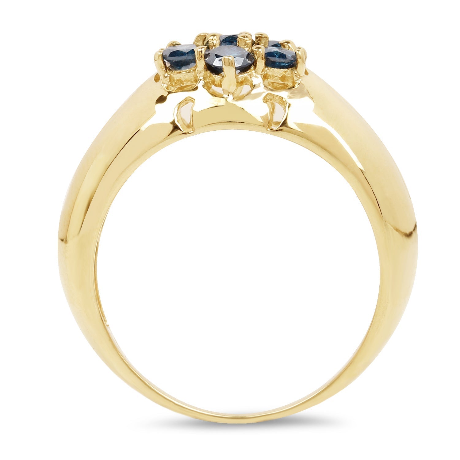 14K Yellow Gold Plated 0.98 Carat Genuine Blue Diamond .925 Sterling Silver Ring Bids.com