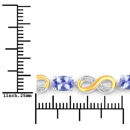 1.79 Carat Genuine Tanzanite and White Topaz .925 Sterling Silver Bracelet Bids.com