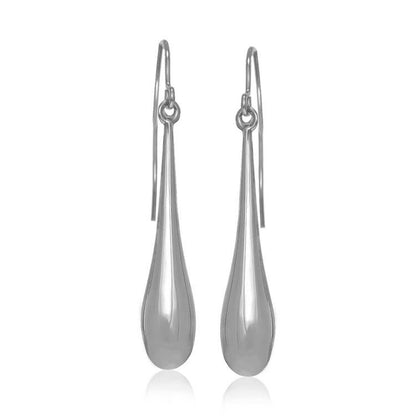 14k White Gold Long Polished Teardrop Dangling Earrings Bids.com