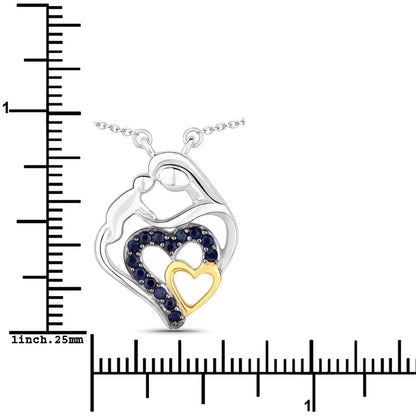 0.28 Carat Genuine Blue Sapphire .925 Sterling Silver Pendant Bids.com