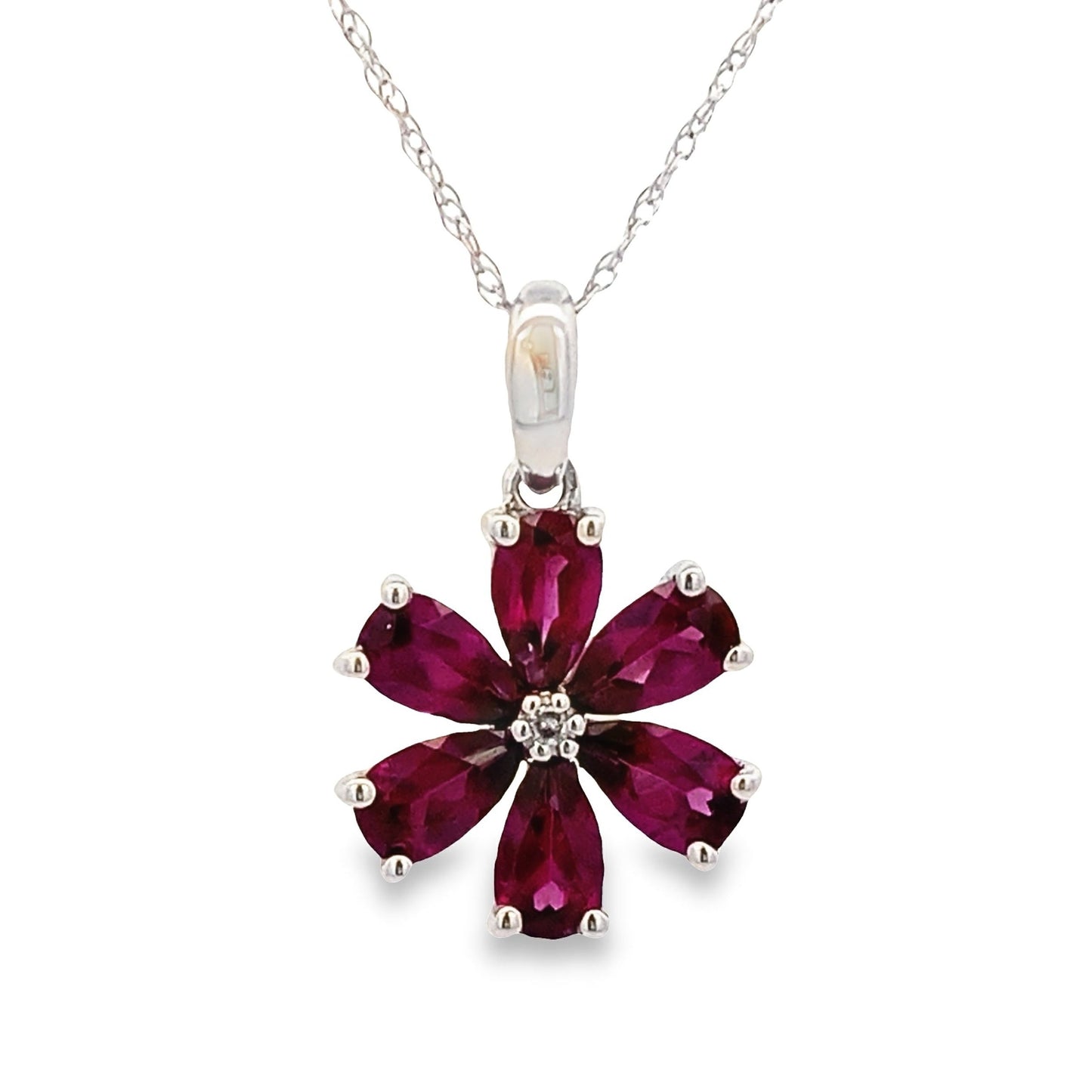 Rhodolite Garnet Fashion Pendants 14KT White Gold Bids.com
