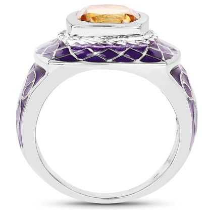 2.00 Carat Genuine Citrine .925 Sterling Silver Ring Bids.com