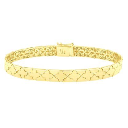 14k Yellow Gold 7 inch Clover Bracelet (6.50 mm) Bids.com
