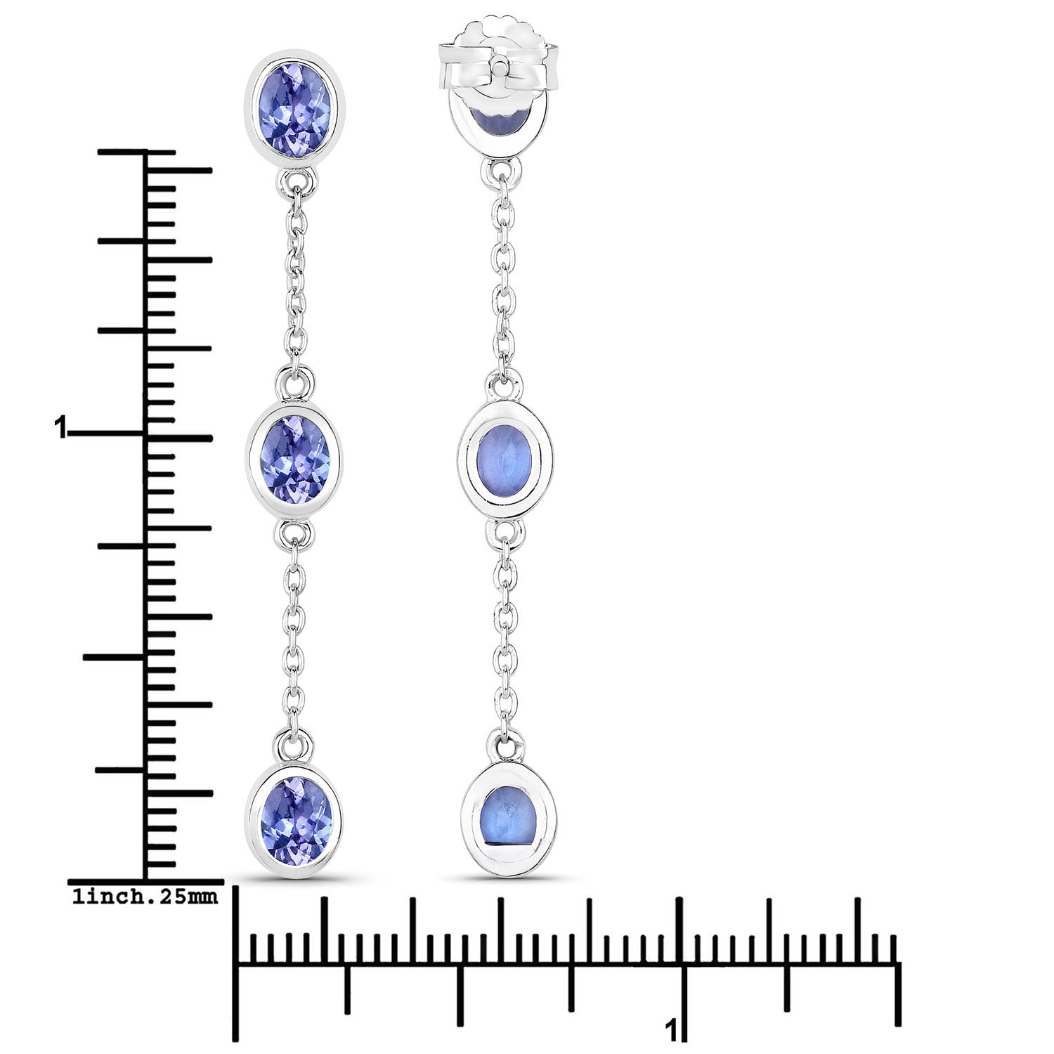 1.98 Carat Genuine Tanzanite .925 Sterling Silver Earrings Bids.com