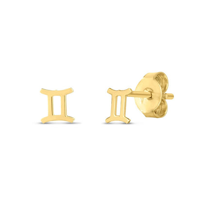 14K Yellow Gold Gemini Stud Earrings Bids.com