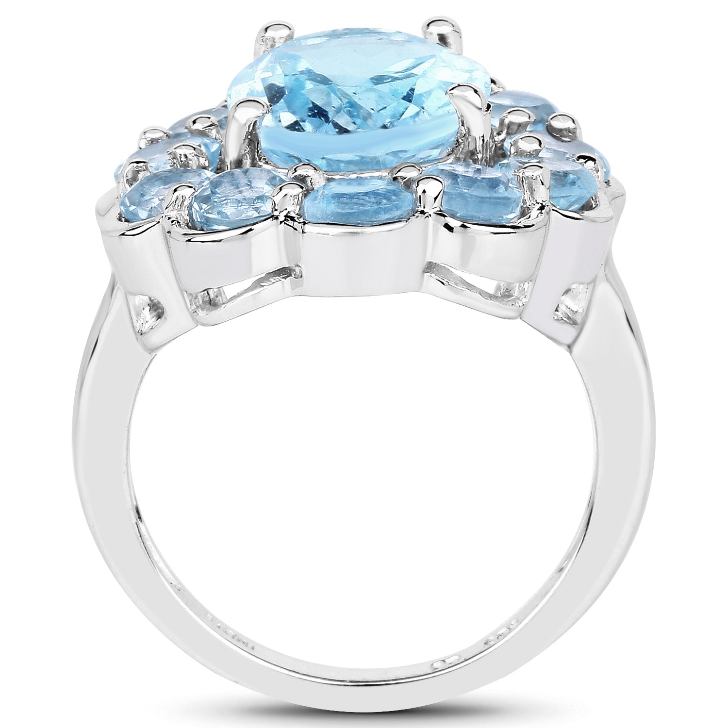 8.67 Carat Genuine Blue Topaz .925 Sterling Silver Ring Bids.com