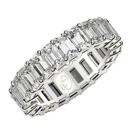Emerald Cut Lab Grown Diamond Eternity Ring in 14k White Gold (4 cttw FG/VS2) Bids.com