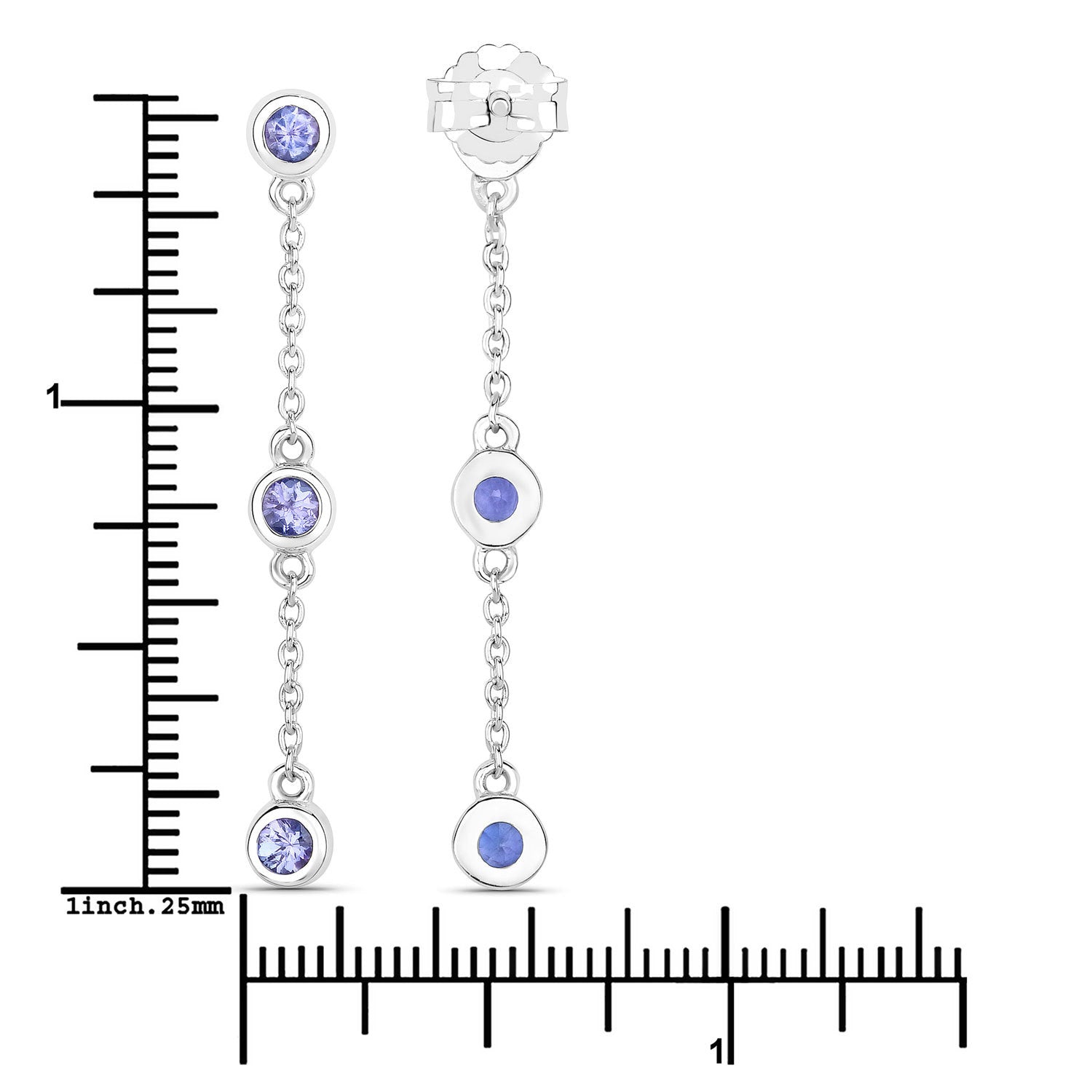 0.60 Carat Genuine Tanzanite .925 Sterling Silver Earrings Bids.com