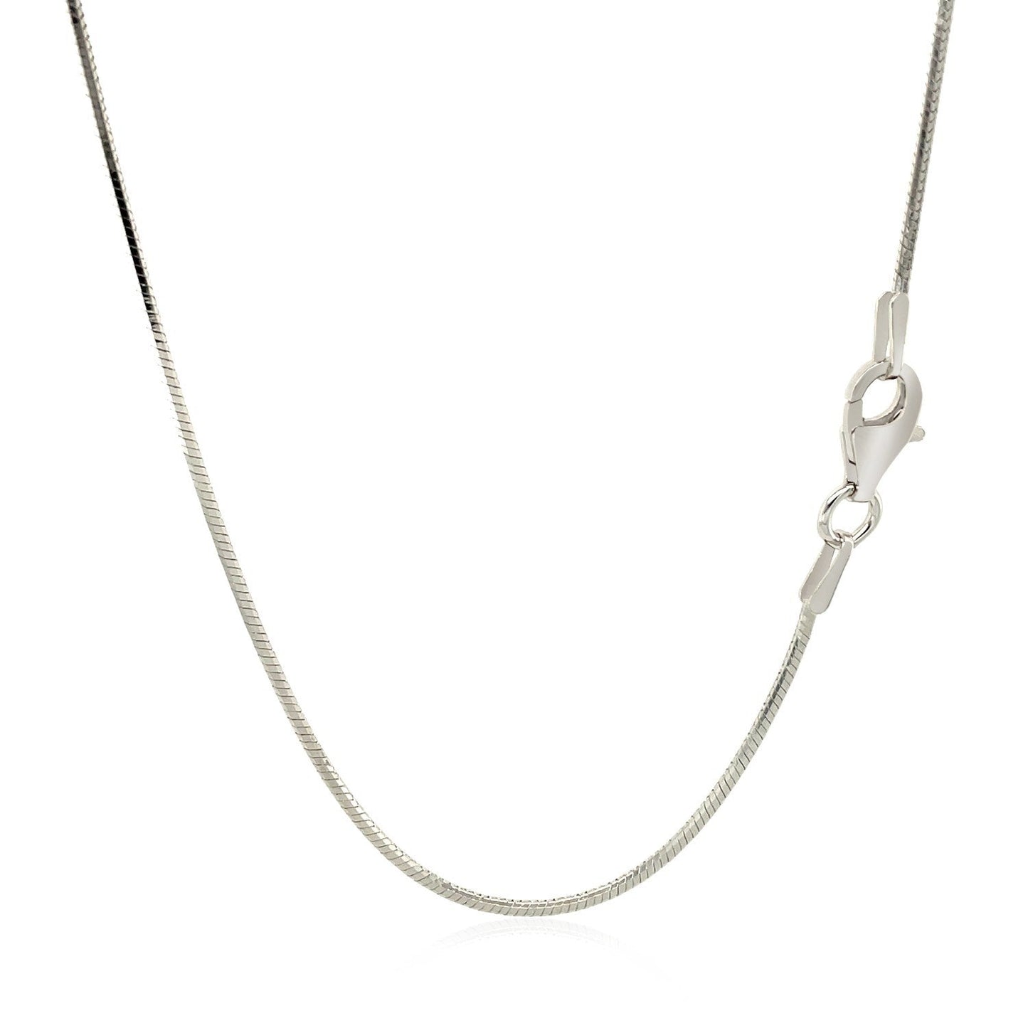 Rhodium Plated 1.2mm Sterling Silver Snake Style Chain Bids.com