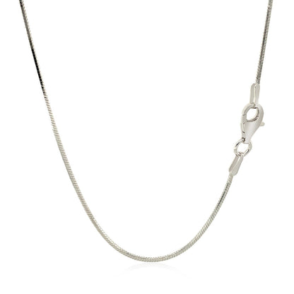 Rhodium Plated 1.2mm Sterling Silver Snake Style Chain Bids.com