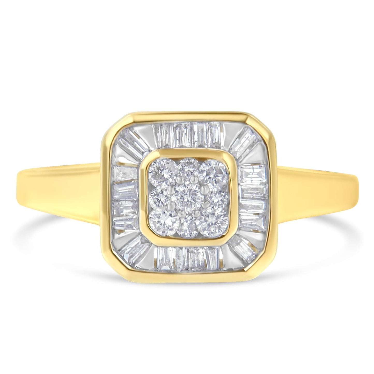 10K Yellow Gold Diamond Cocktail Ring (1/2 Cttw, I-J Color, SI2-I1 Clarity) - Size 6 Bids.com