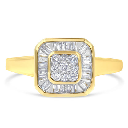 10K Yellow Gold Diamond Cocktail Ring (1/2 Cttw, I-J Color, SI2-I1 Clarity) - Size 6 Bids.com