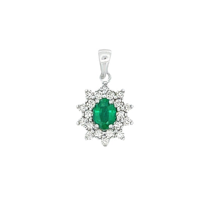 1.43ct Emerald Diamond Fashion Pendants 14KT White Gold Bids.com