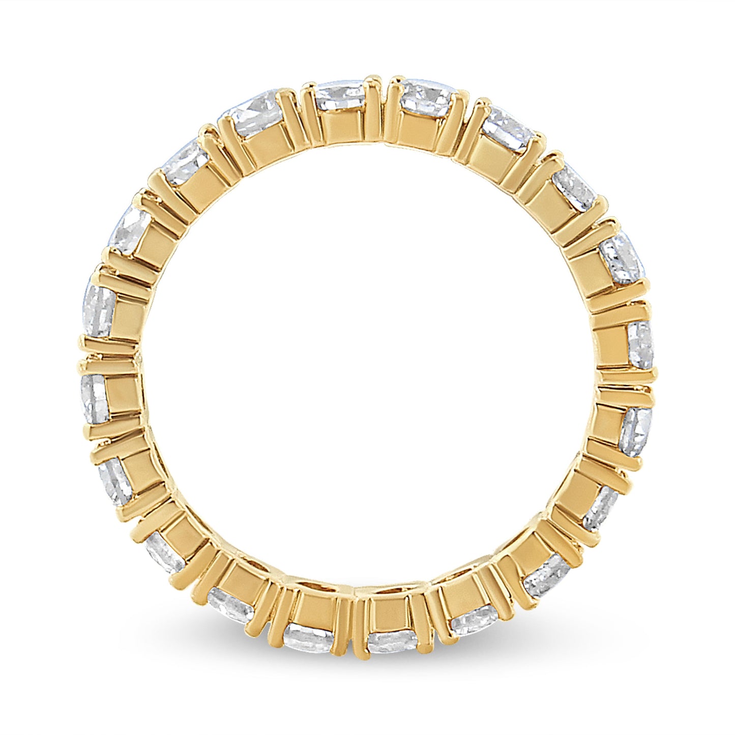 14K Yellow Gold 2.00 Cttw Shared Prong Set Round Cut Diamond Eternity Band (J-K Color, VS1-VS2 Clarity) - Ring Size 6.75 Bids.com