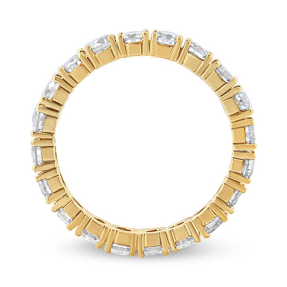 14K Yellow Gold 2.00 Cttw Shared Prong Set Round Cut Diamond Eternity Band (J-K Color, VS1-VS2 Clarity) - Ring Size 6.75 Bids.com