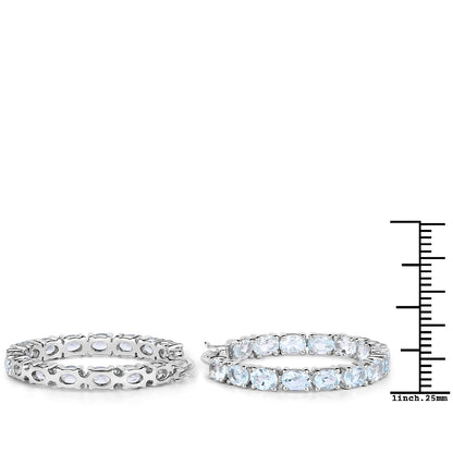 5.70 Carat Genuine Blue Topaz .925 Sterling Silver Earrings Bids.com