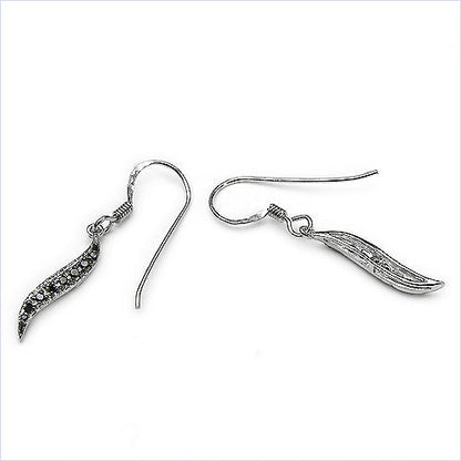 0.16 Carat Genuine Black Diamond .925 Sterling Silver Earrings Bids.com