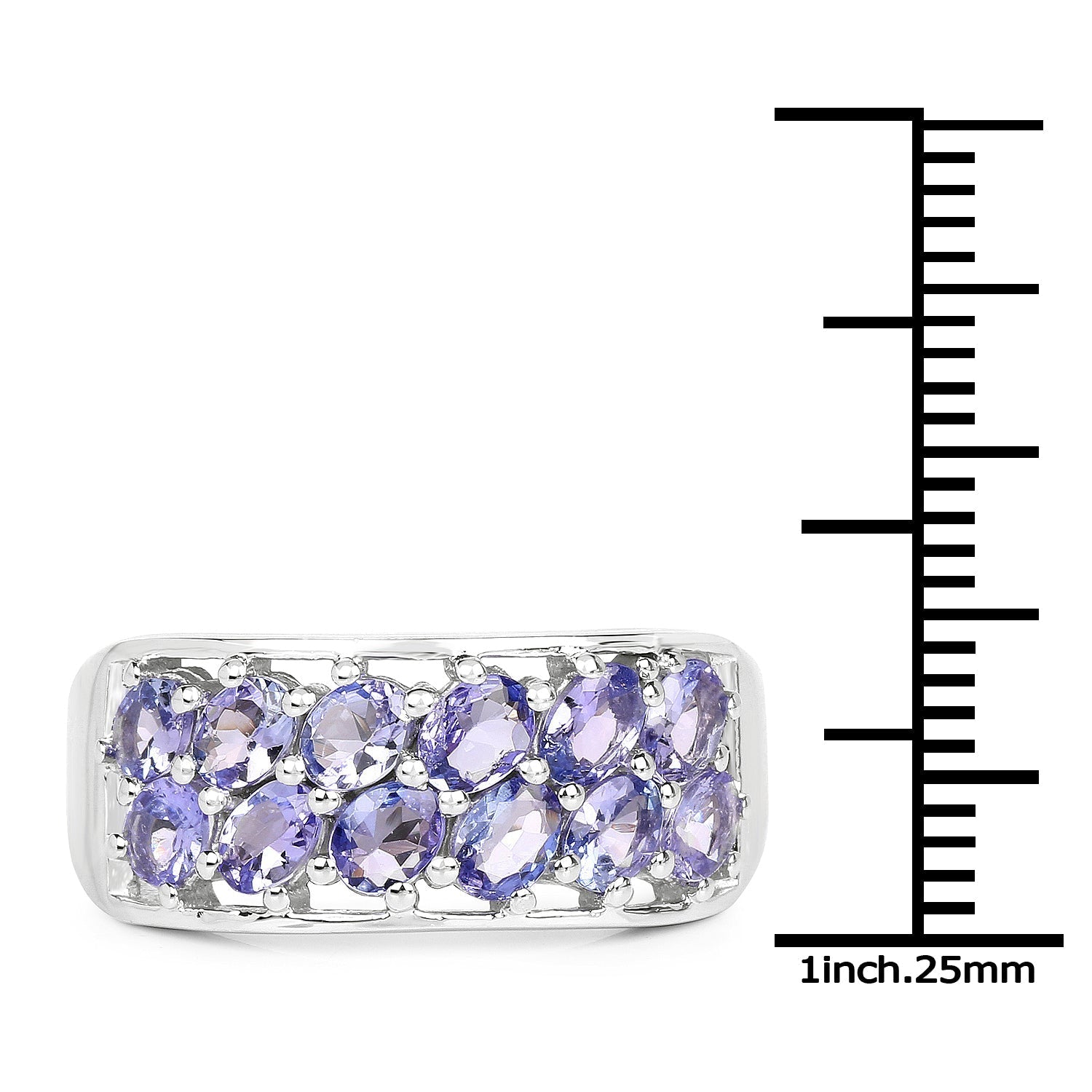 2.04 Carat Genuine Tanzanite .925 Sterling Silver Ring Bids.com