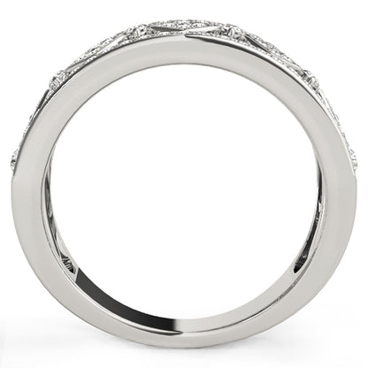 Diamond Studded Square Motif Ring in 14k White Gold (1/2 cttw) Bids.com