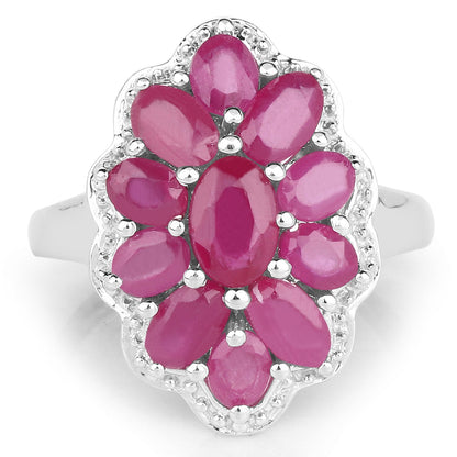 3.05 Carat Glass Filled Ruby .925 Sterling Silver Ring Bids.com