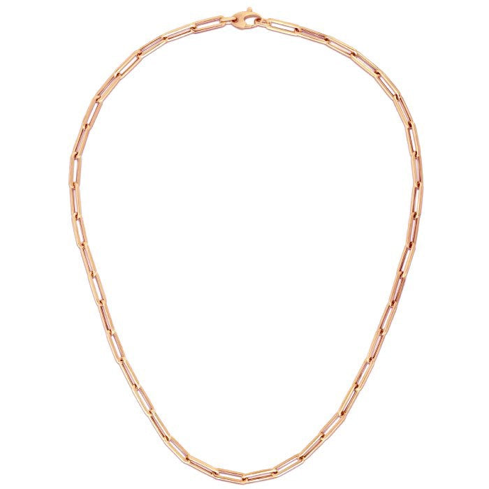 14K Rose Gold Bold Paperclip Chain (4.2 mm) Bids.com