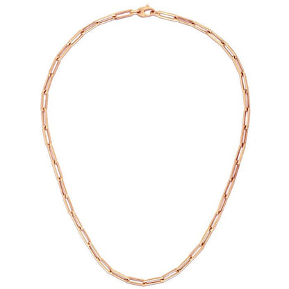 14K Rose Gold Bold Paperclip Chain (4.2 mm) Bids.com