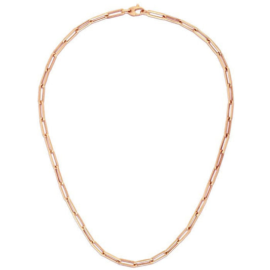 14K Rose Gold Bold Paperclip Chain (4.2 mm) Bids.com