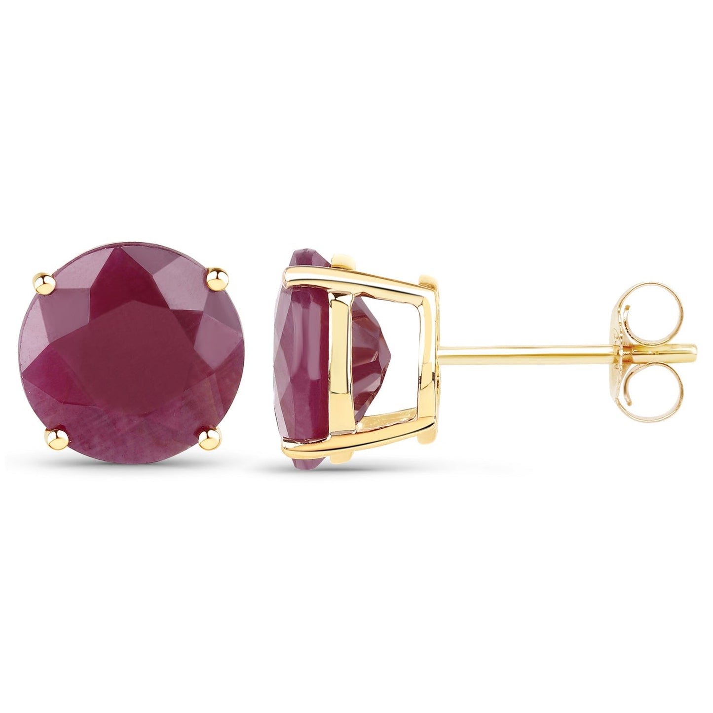 7.40 Carat Genuine Ruby 14K Yellow Gold Earrings Bids.com