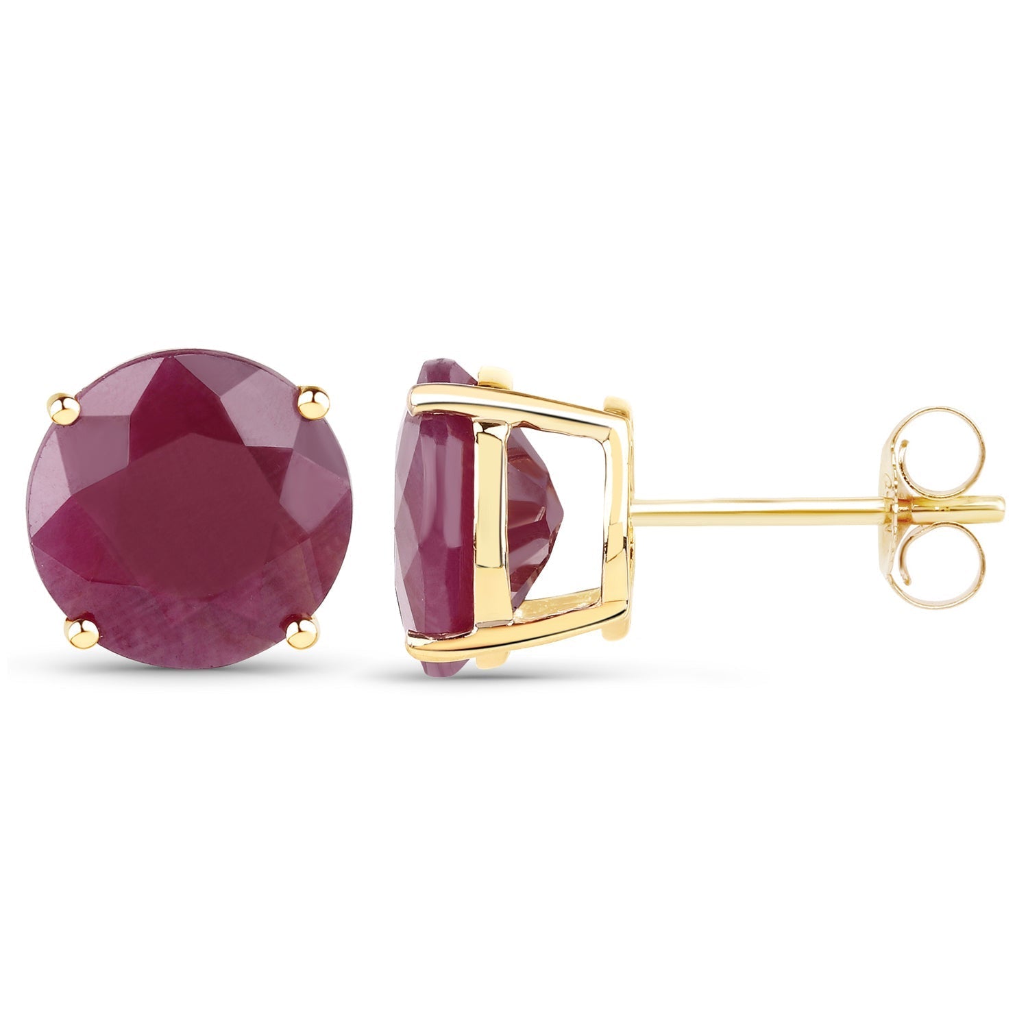 7.40 Carat Genuine Ruby 14K Yellow Gold Earrings Bids.com