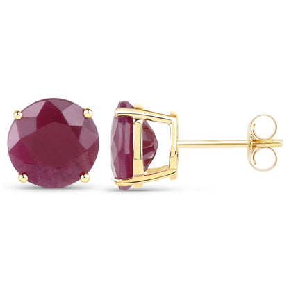 7.40 Carat Genuine Ruby 14K Yellow Gold Earrings Bids.com