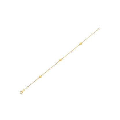 14k Yellow Gold Pearl Clover Bracelet Bids.com