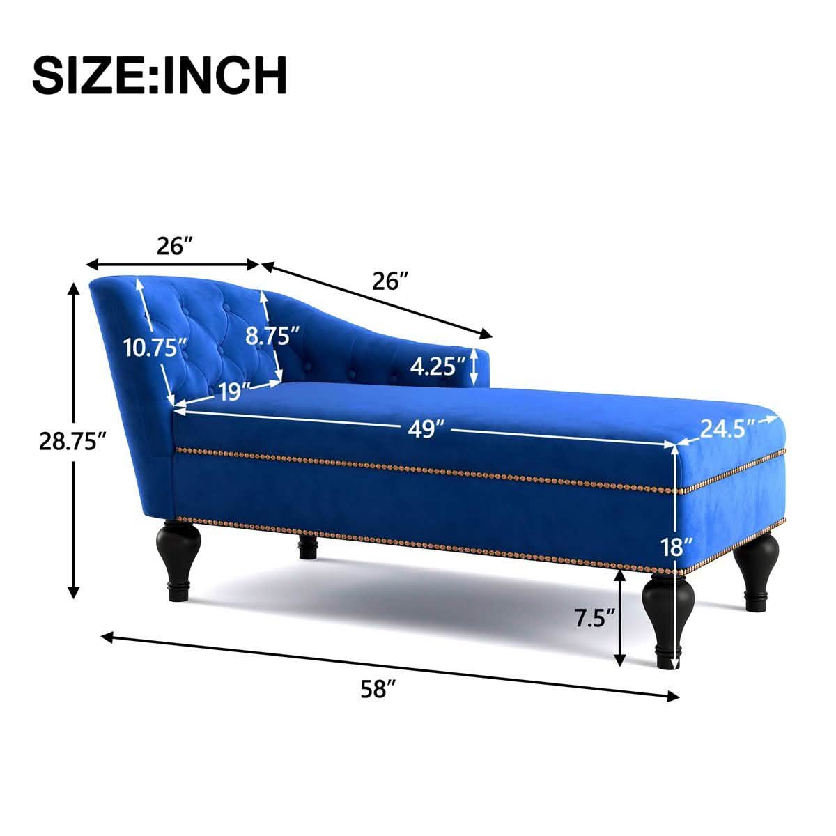 Chaise Lounge Indoor Chair Tufted Fabric, Sleeper Lounge Sofa DailySale