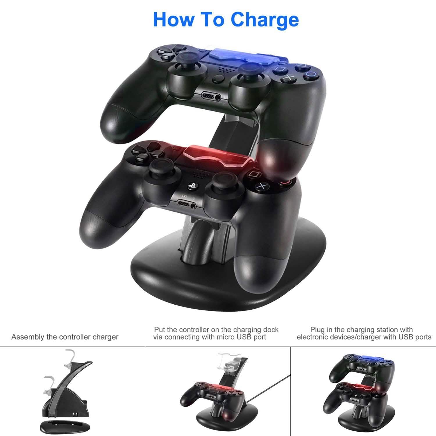 Charging Dock Station Dual Micro USB Stand for PS4 Pro DailySale