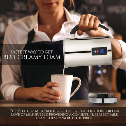 Chef's Star Milk Frother - Automatic Foam Maker & Creamer For Hot Or Cold Milk Steamer DailySale